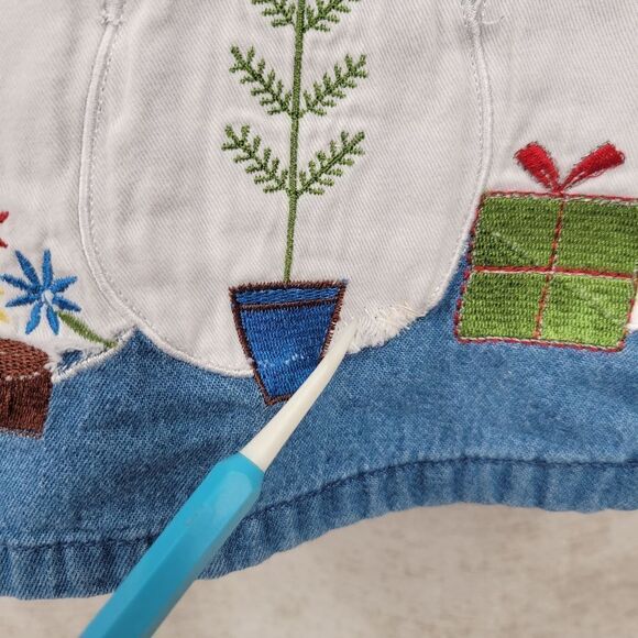 Bobbie Brooks Vintage Y2K Denim Button Down Snowman Christmas Women's Plus Size - Picture 9 of 14